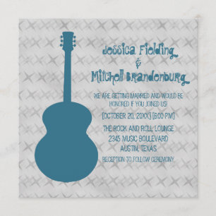 Invitación a la Boda Grunge de la Guitarra Azul
