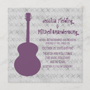 Invitación a la Boda Grunge de la Guitarra Púrpura