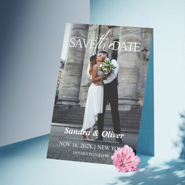 Invitación a la boda - Guardar la apariencia del p (Wedding Invitation – Save the Date Grey Paper Look)