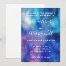 Invitación a la boda | Guión de color azul