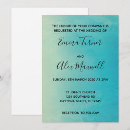 Invitación a la boda | Guión de color azul