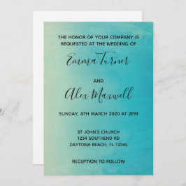 Invitación a la boda | Guión de color azul