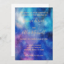Invitación a la boda | Guión de color azul