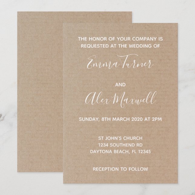 Invitación a la boda | Guión de papel para el dise (Anverso / Reverso)