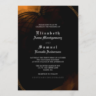 Invitación a la boda - Halloween Elegante gótico
