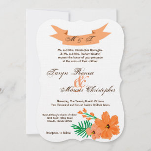 Invitación a la boda hawa hawa de hibiscus de prim