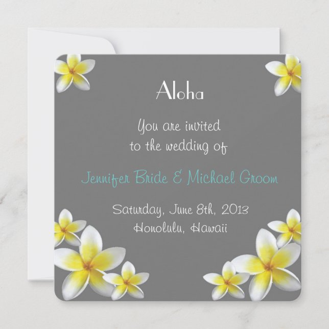 Invitación a la boda hawaiana (Anverso)