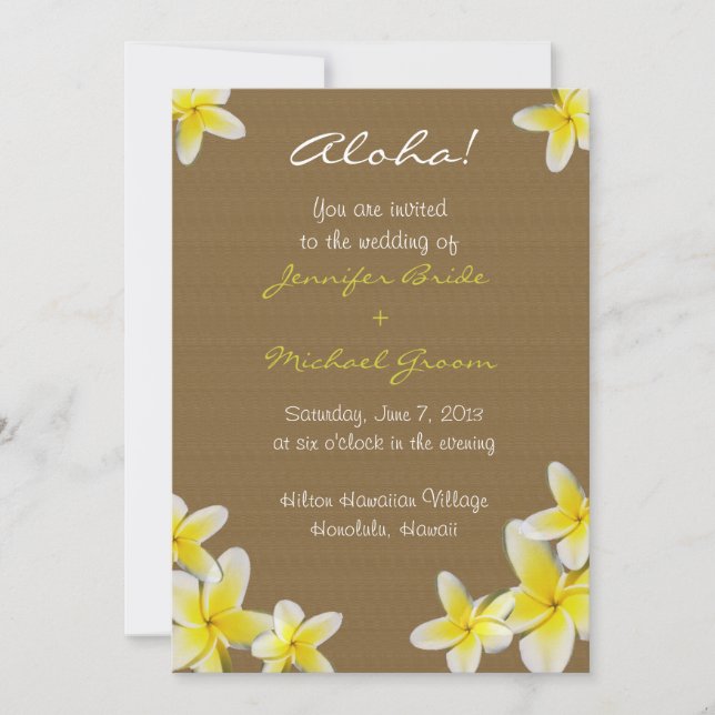 Invitación a la boda hawaiana (Anverso)