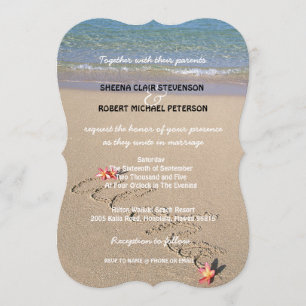 Invitación a la boda hawaiana en la playa de flore