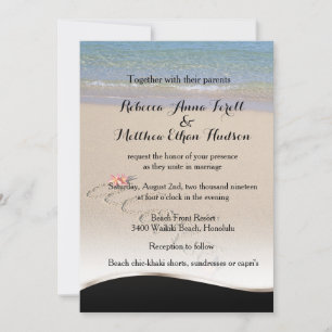 Invitación a la boda hawaiana en la playa de flore