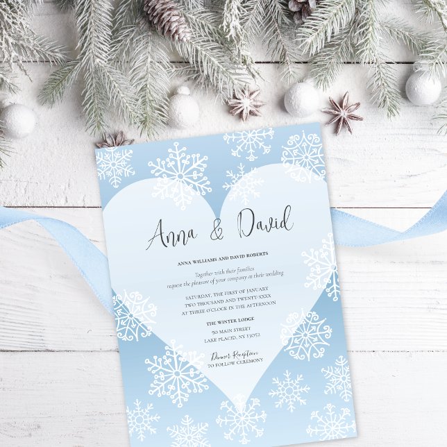 Invitación a la boda helada azul de invierno (Subido por el creador)