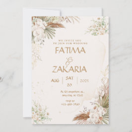 Invitación a la boda herbácea floral-elegante