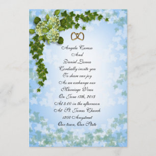Invitación a la boda Hidrangea y hiedra