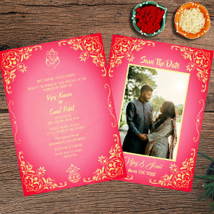 Invitación a la boda hindú con imagen Personalizad