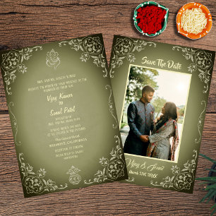 Invitación a la boda hindú con imagen Personalizad