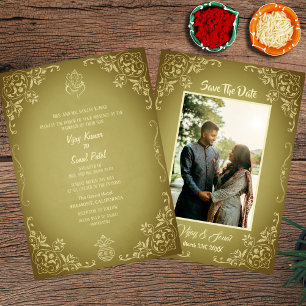 Invitación a la boda hindú con imagen Personalizad