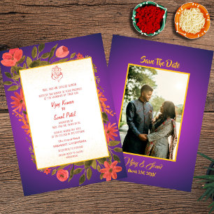 Invitación a la boda hindú con imagen Personalizad