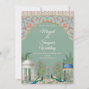 Invitación a la boda hindú con tarjeta de boda ind