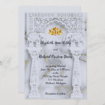 Invitación a la boda hindú de la Marble India