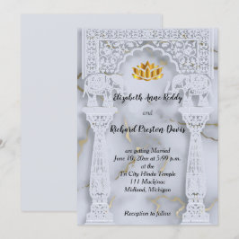 Invitación a la boda hindú de la Marble India