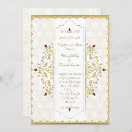 Invitación a la boda hindú de oro