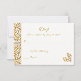 Invitación a la boda hindú de oro RSVP