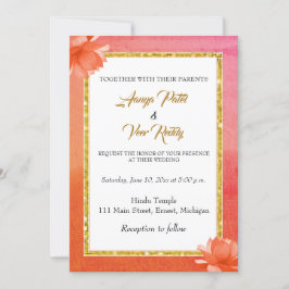 Invitación a la boda hindú india