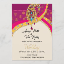 Invitación a la boda hindú india
