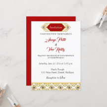 Invitación a la boda hindú india