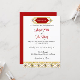 Invitación a la boda hindú india