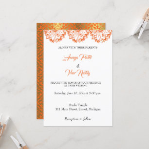Invitación a la boda hindú india