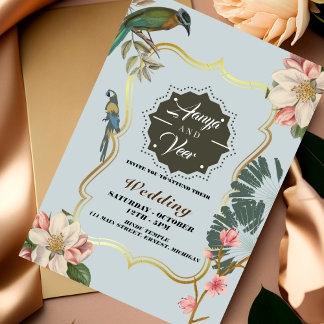 Invitación a la boda hindú-pavo real