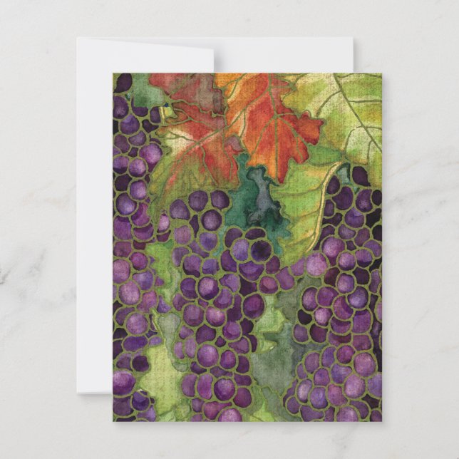 Invitación a la boda Hoja de uva de otoño (Anverso)