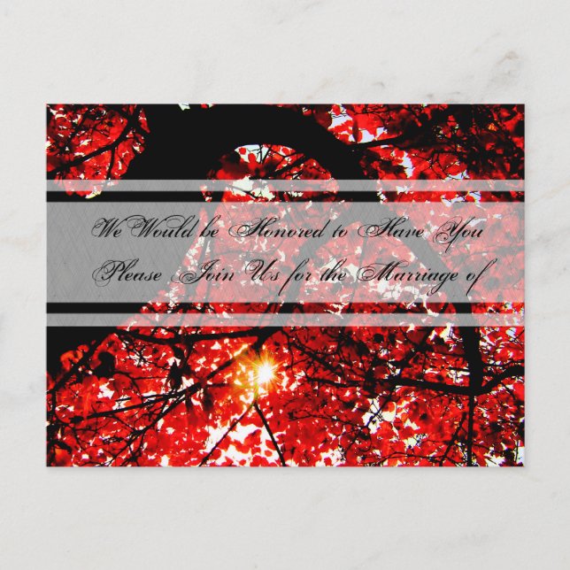 Invitación a la boda - Hojas de otoño (Anverso)