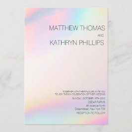 Invitación a la boda holográfica geométrica modern
