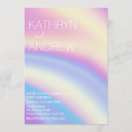 Invitación a la boda holográfica moderna