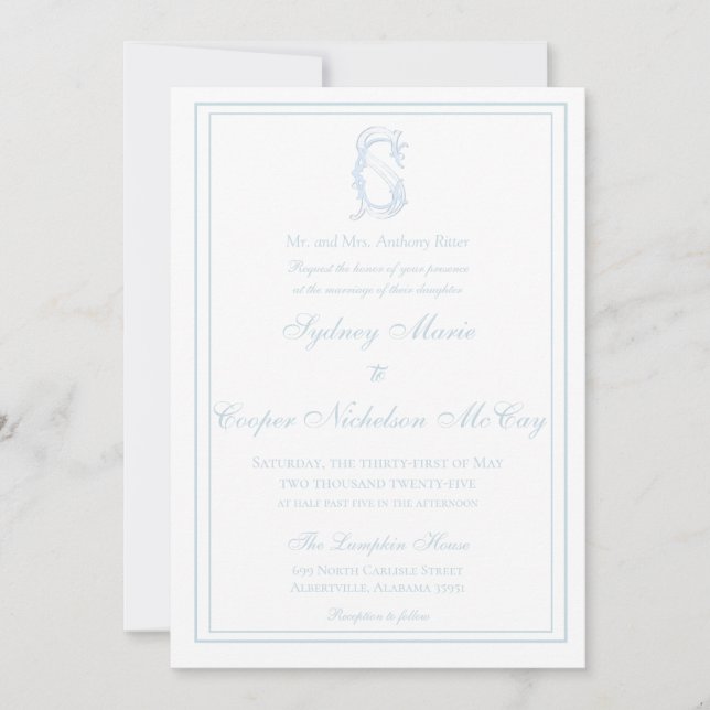 Invitación a la boda honrada y elegante (Anverso)