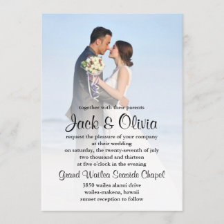 Invitación a la boda húmeda en la playa