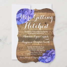Invitación a la boda Hydragea de madera de pajar