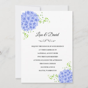 Invitación a la boda-Hydrangeas azules
