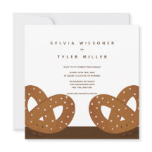 Invitación a la boda ilustrada de pretzels salados