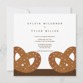 Invitación a la boda ilustrada de pretzels salados