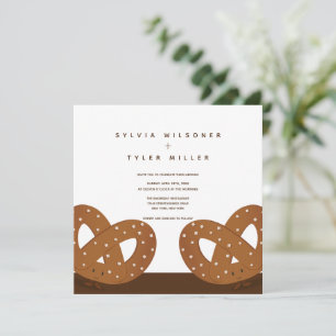 Invitación a la boda ilustrada de pretzels salados