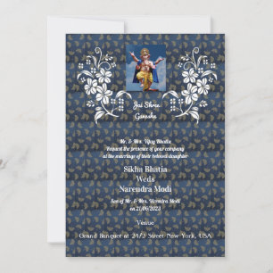 Invitación a la boda india con el auspicioso Ganes