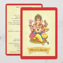 Invitación a la boda india de Ganesha