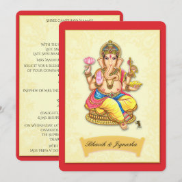 Invitación a la boda india de Ganesha