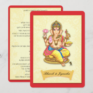 Invitación a la boda india de Ganesha