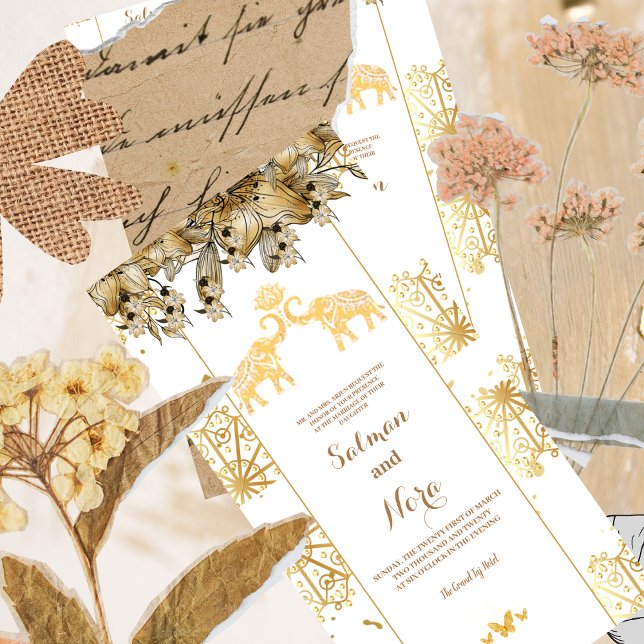 Invitación a la boda india de los Elefantes de la  (Subido por el creador)