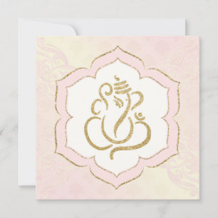 Invitación a la boda india del Baby Pink Gold Gane