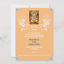 Invitación a la boda india del Diseñador Ganesha
